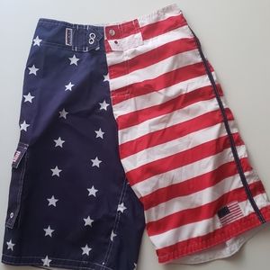 EXIST Patriotic Flag Swim Shorts Boys Youth Swim Wear